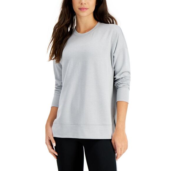 ID Ideology Womens Crewneck Slit Side Top - Picture 1 of 2